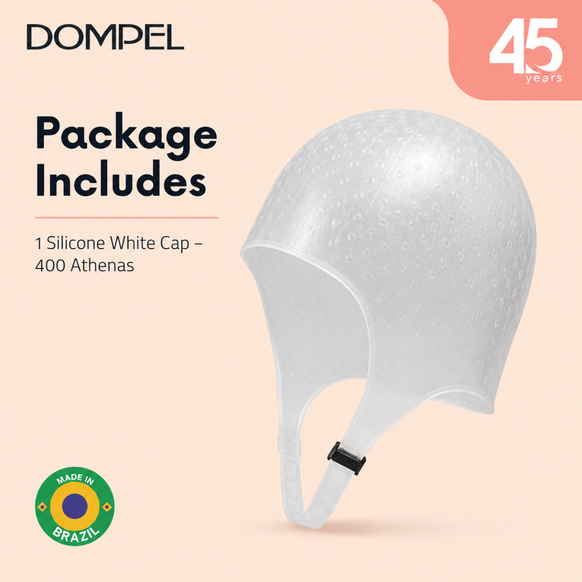 DOMPEL Silicone Highlight Hair Cap Color White | Type Athenas | Model 400-SA