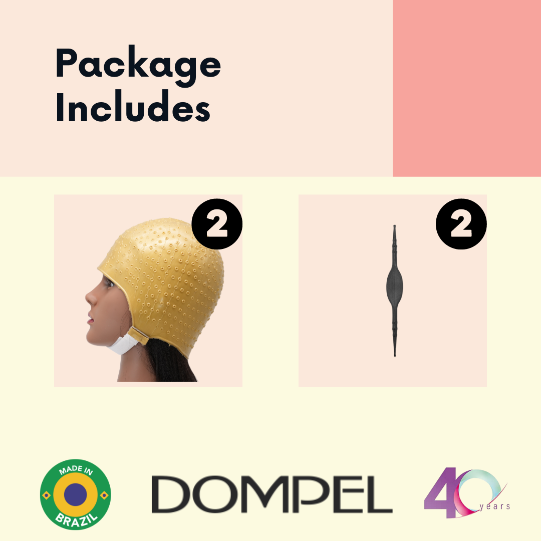 DOMPEL Reusable Professional Silicone Gold Cap with Hook | Special for Hair Dyeing | Model 664 - CA (2 PCS) - Buy professional cosmetics dedicated to hair removal