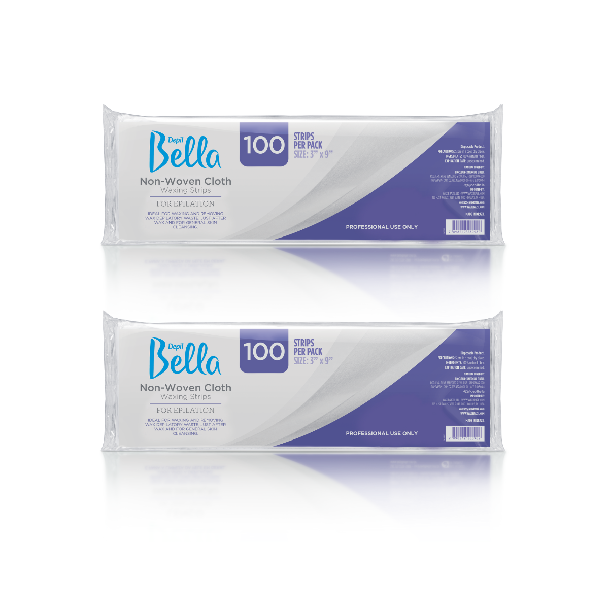 Depil Bella Bundle - 200 Non-Woven Cloths, 400 Eyebrow Wax Strips, 200 Wooden Wax Sticks, and Purple Plastic Case-ACCESSORIES-DEPILBELLA