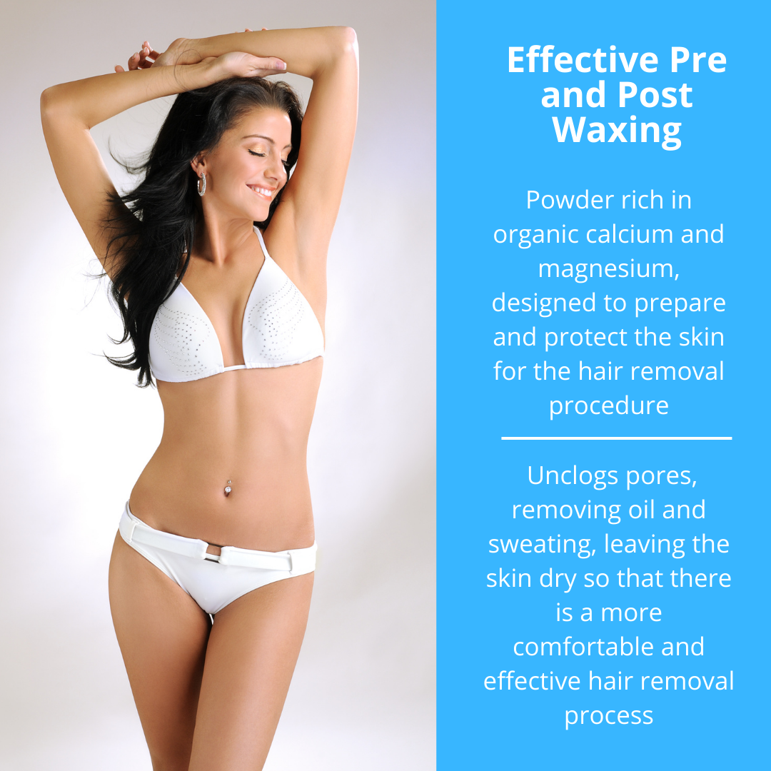 Polvo de dolomita Depil Bella para depilación pre y post, corporal y facial - 800G-PRE-WAX-DEPILBELLA