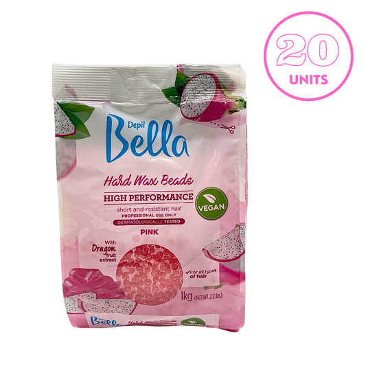 Depil Bella Pink Pitaya Confetti Hard Wax Beads - Depilación de alto rendimiento, vegano 2.2 lbs (oferta de 20 unidades)