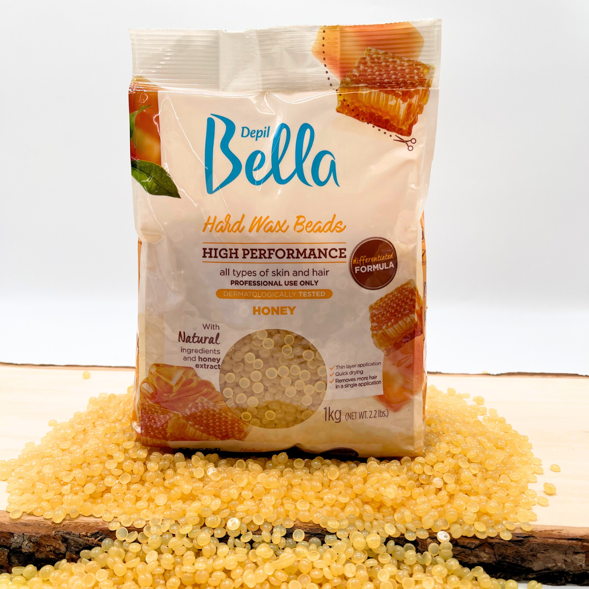 Depil Bella Hard Wax Beads Honey - Depilación Profesional, 2.2 lbs (Oferta de 10 Unidades)