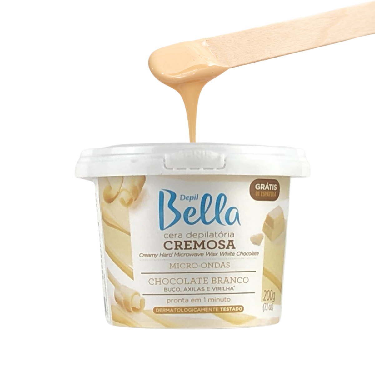 Depil Bella Cera Microondas Cremosa Dura Chocolate Blanco 200 gr