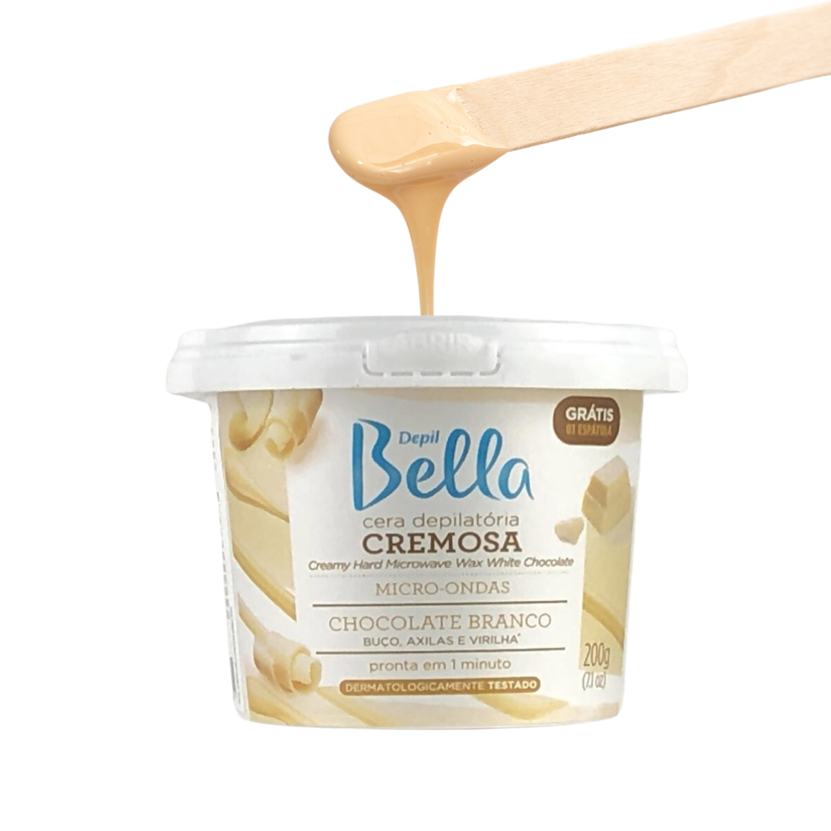 Depil Bella Cera Cremosa Dura para Microondas Chocolate Blanco 200 gr - Comprar cosmética profesional dedicada a la depilación