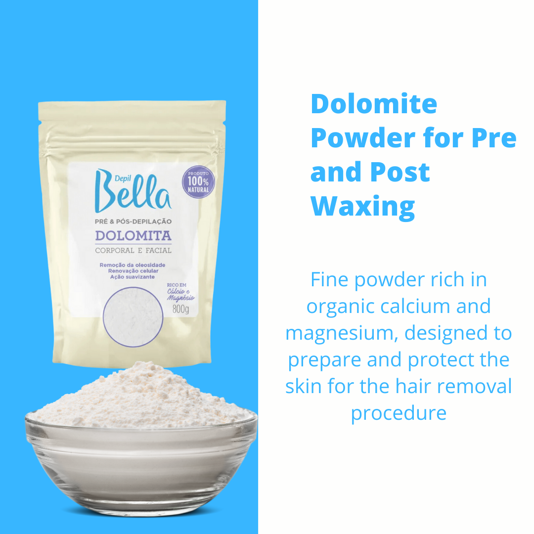 Depil Bella Dolomita Polvo para Pre y Post Depilación, Corporal y Facial - 800G