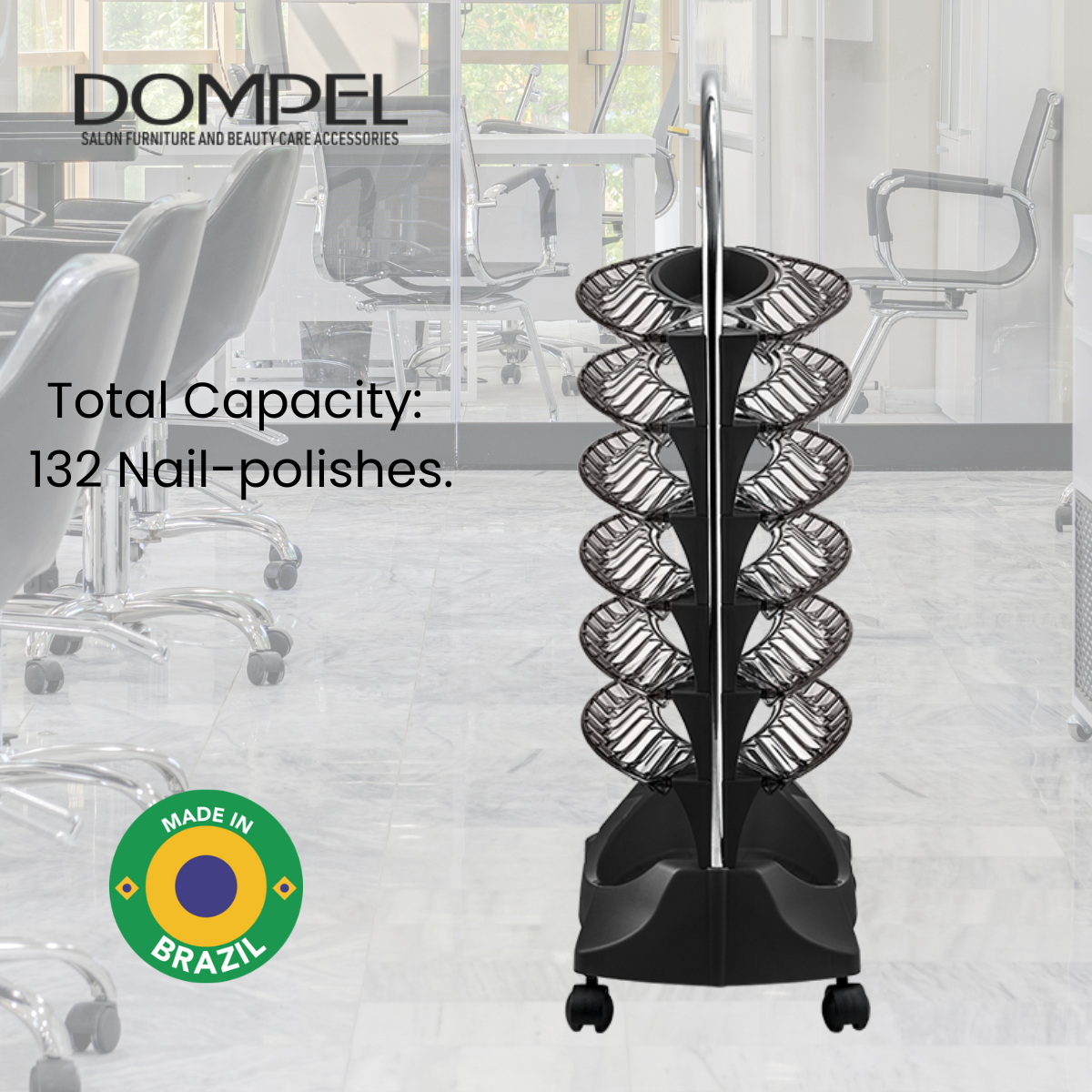Dompel Manicure Trolley Smaltbell Classic 6 Trays Model 3401C-NAILS ACCESSORIES-DOMPEL