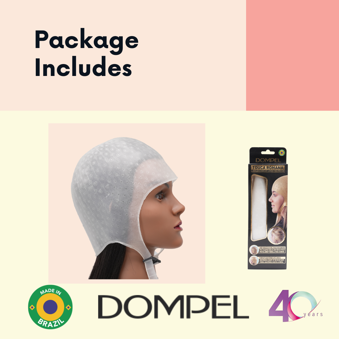 Dompel - Silicone Highlight Hair Cap Color White Type Romana Model 390-SA - White-HAIR STYLIST-DOMPEL