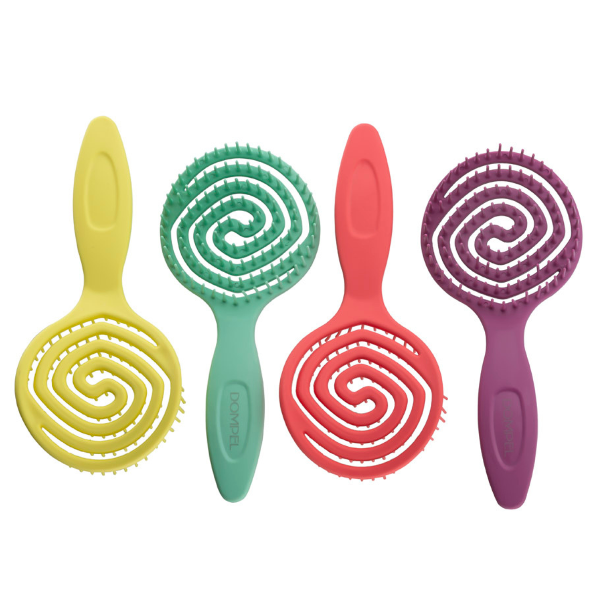 Dompel Hair Brush Pirulito, antistatic brush, 4 Pcs (Strawberry, Pineapple, Grape, Green apple) Model 4018 - depilcompany