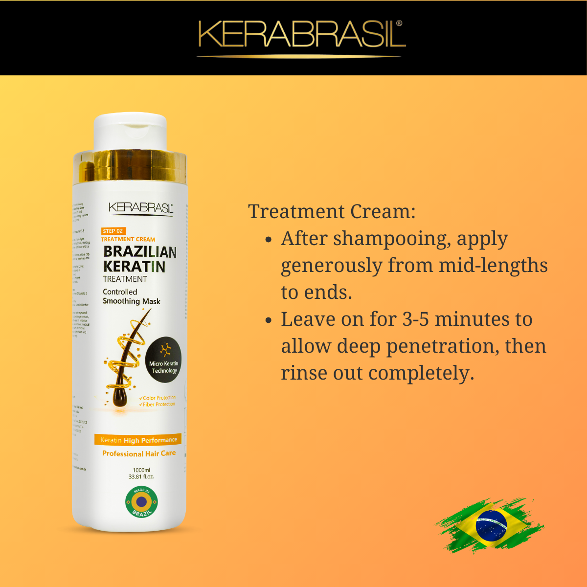 KERABRASIL Keratin Intensive Treatment Cream 1L - Hair Reconstruction Therapy-KERABRASIL