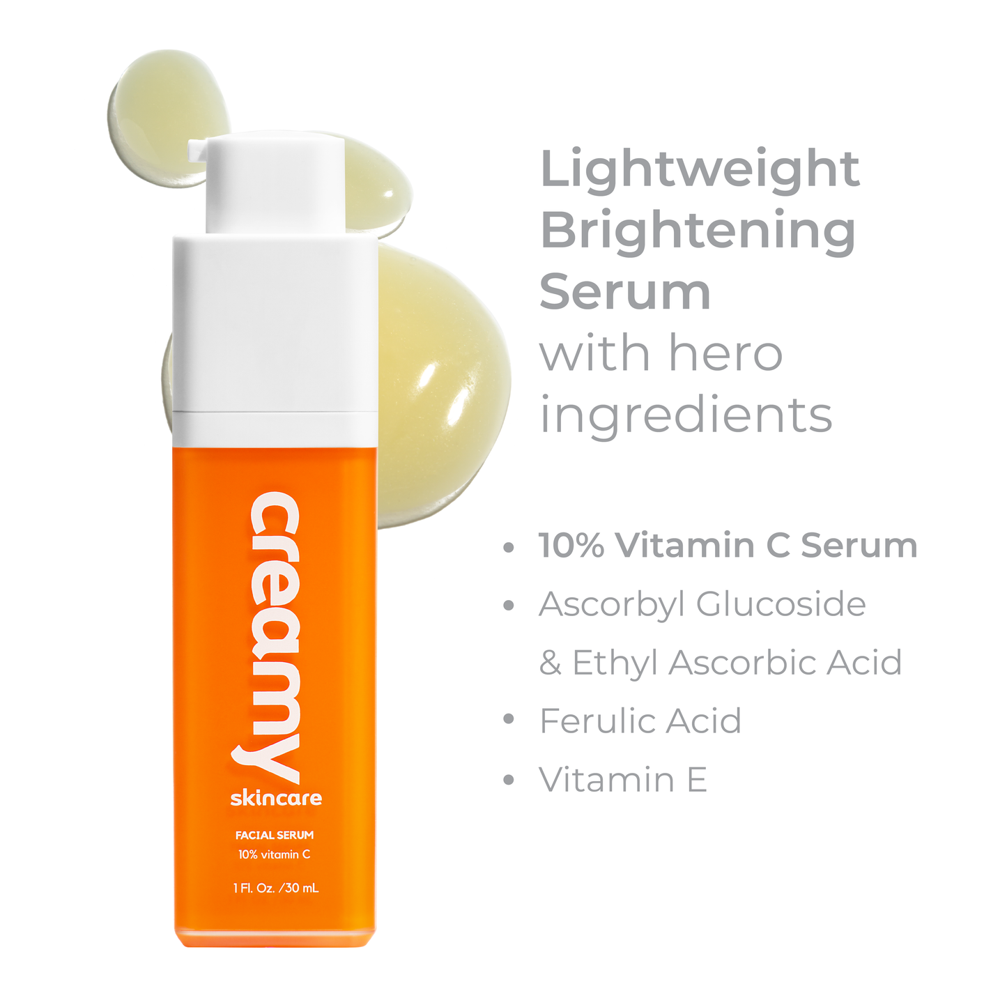 Suero CREMOSO Iluminador con 10 % de vitamina C (PAQUETE DE 2)