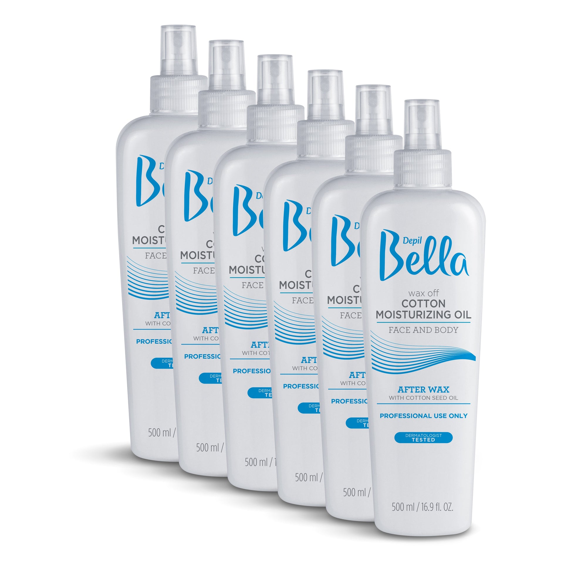 Depil Bella Post Waxing - Oil Moisturizing Remover with Cotton Seed Oil 500 ml (6 Units offer) - Depilcompany