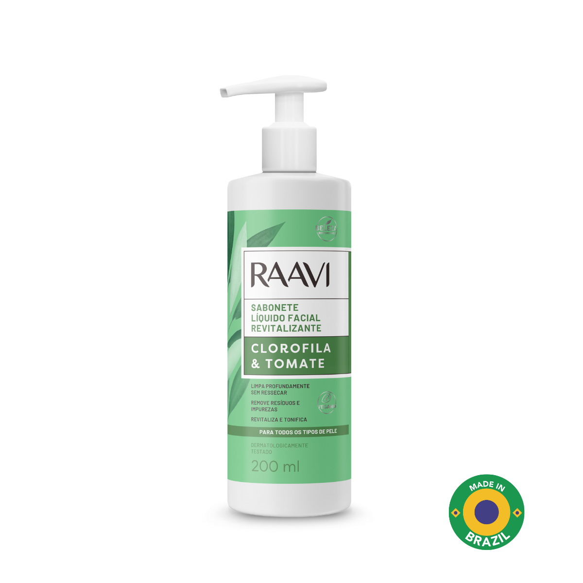 Jabón líquido revitalizante de clorofila y tomate RAAVI - 200 ml - raavicosmetics