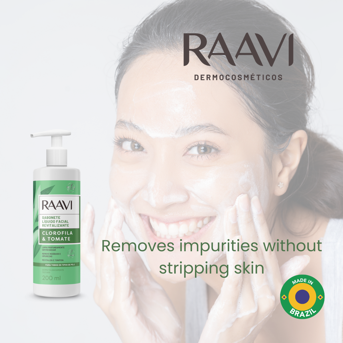 Jabón líquido revitalizante de clorofila y tomate RAAVI - 200 ml - raavicosmetics