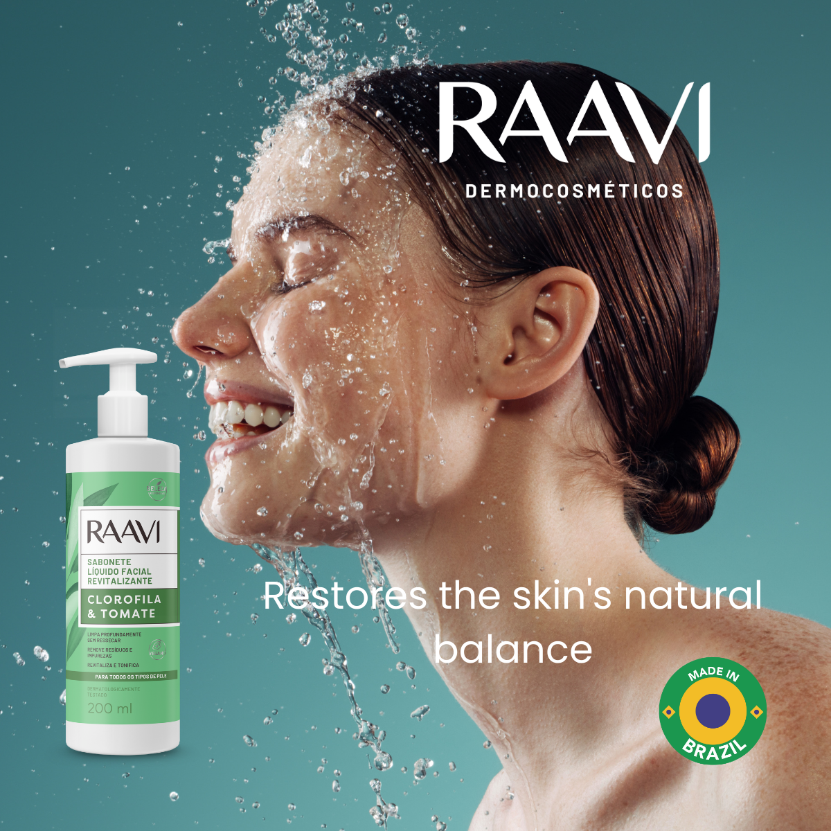 Jabón líquido revitalizante de clorofila y tomate RAAVI - 200 ml - raavicosmetics