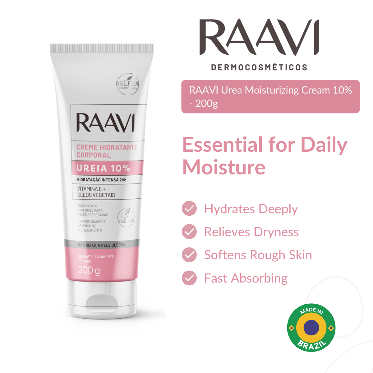 RAAVI Urea Moisturizing Cream 10% - 200g-raavicosmetics