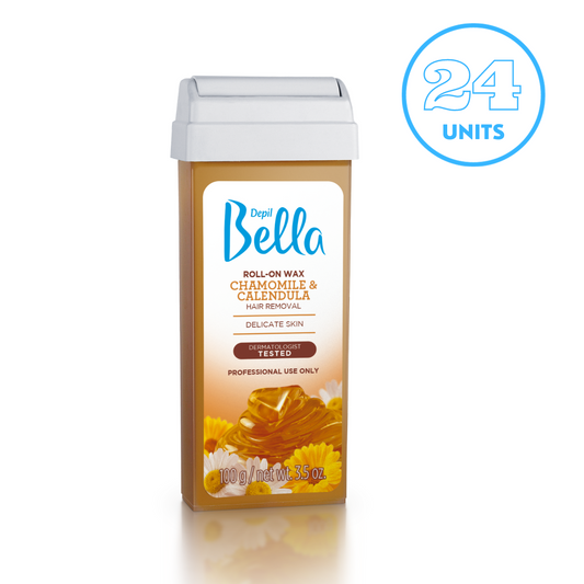 Depil Bella Cera Depilatoria Roll-On Manzanilla y Caléndula, 3.52ml (Oferta 24 Unidades) - Comprar cosmética profesional dedicada a la depilación