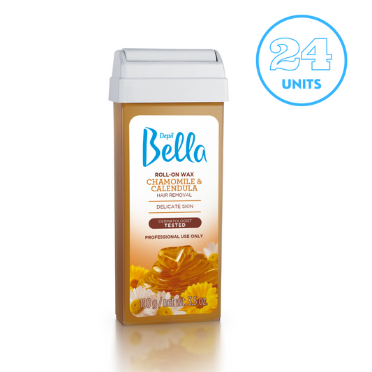 Depil Bella Chamomile and Calendula Roll-On Depilatory Wax, 3.52oz (24 Units offer) - Buy professional cosmetics dedicated to hair removal