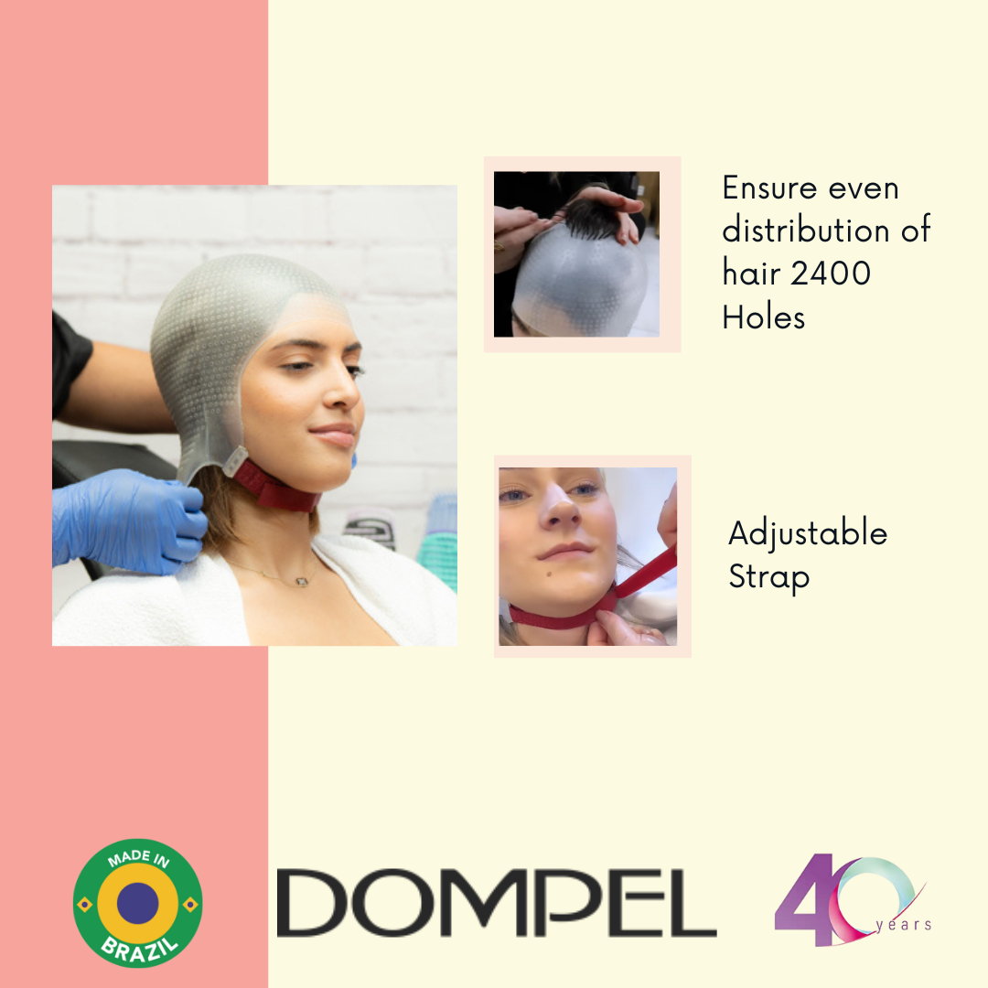 DOMPEL Sparta 2.4K Silicone Highlight Hair Cap Color White | 2,400 Strategically Positioned Holes | with metal needle - Buy professional cosmetics dedicated to hair removal