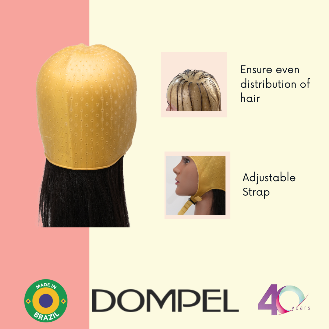 DOMPEL Silicone Highlight Hair Cap Color Gold | Type Athenas | Model 401-SA (2 PCS)