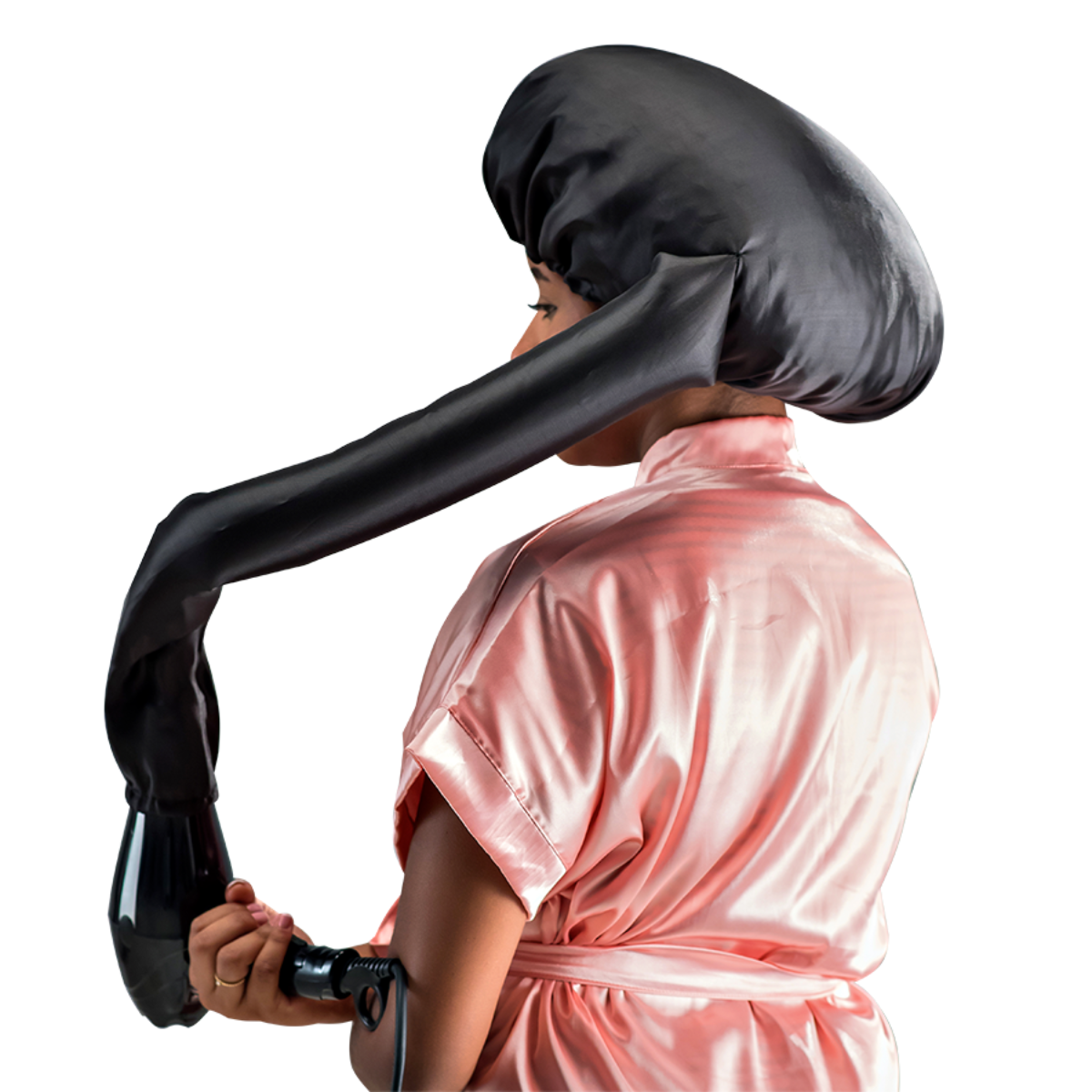 Dompel Satin hair cap with dryer attach, best Diffuser Hair Cap Model 393-HAIR STYLIST-DOMPEL