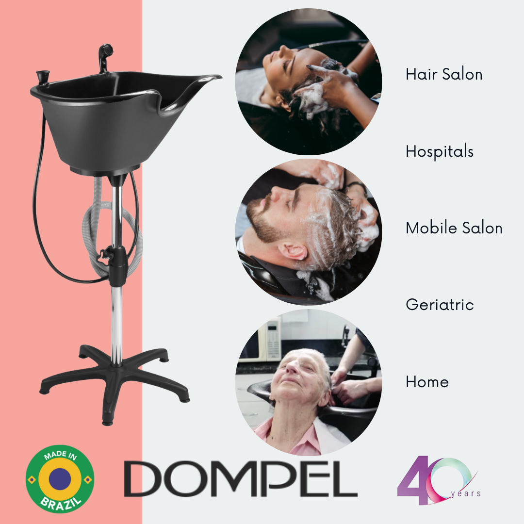 Bundle Wash Unit, Portable Shampoo Sink, Includes Drain Hose and Faucet with Hose, Headrest and Set of 4 Hair Brushes. - Dompel - Buy professional cosmetics dedicated to hair removal