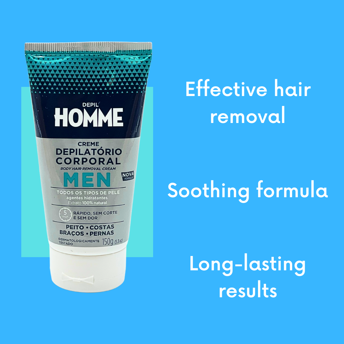 Depil HOMME Hair Removal Body Cream, Soothing Depilatory Cream, 150 g (3 Pack)