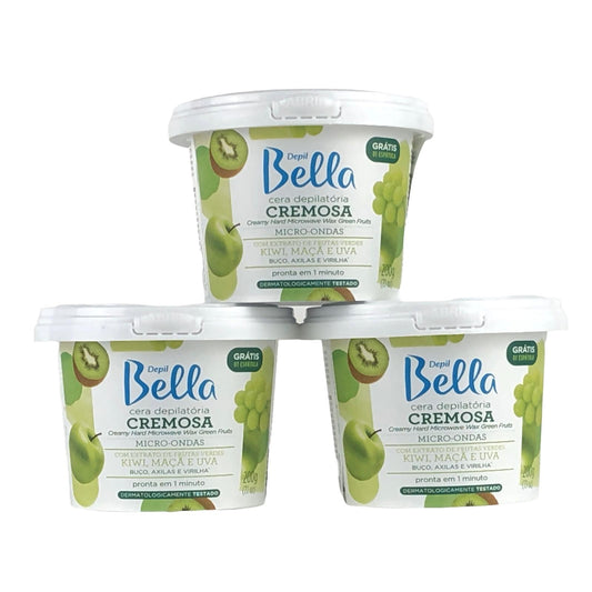 Depil Bella Microwave Creamy Green Fruits Wax 200 gr (3 Units Offer) - Depilcompany