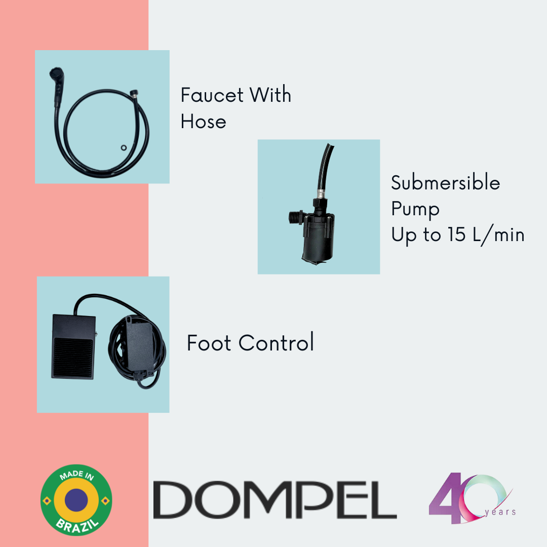 DOMPEL Portable Hair Washing Unit | with Electric Pump with Shower and Hose, Drainage Hose, Headrest and Hair Brush Set. Model 1891 - Buy professional cosmetics dedicated to hair removal