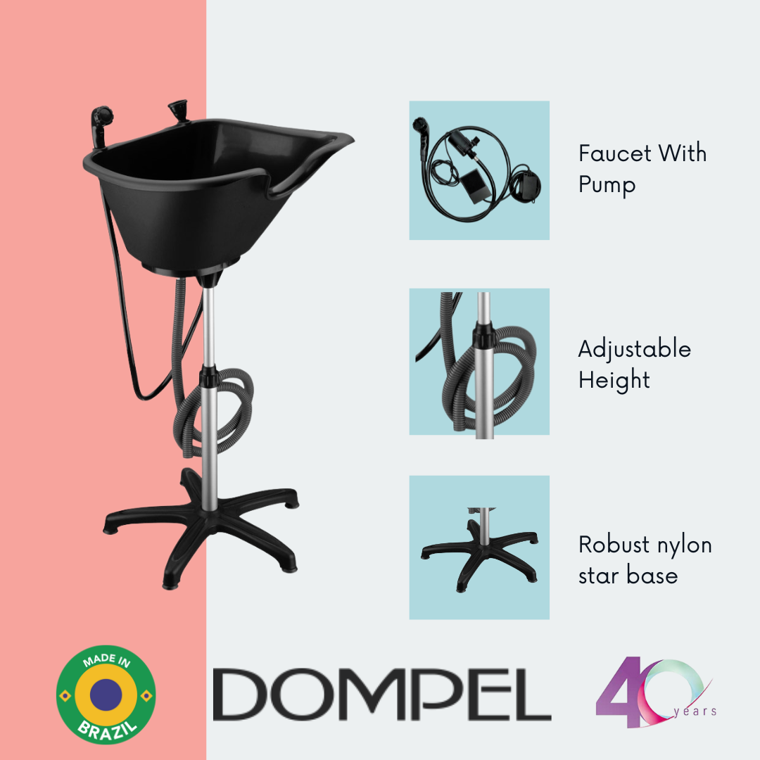 DOMPEL Portable Hair Washing Unit | with Electric Pump with Shower and Hose, Drainage Hose, Headrest and Hair Brush Set. Model 1891 - Buy professional cosmetics dedicated to hair removal