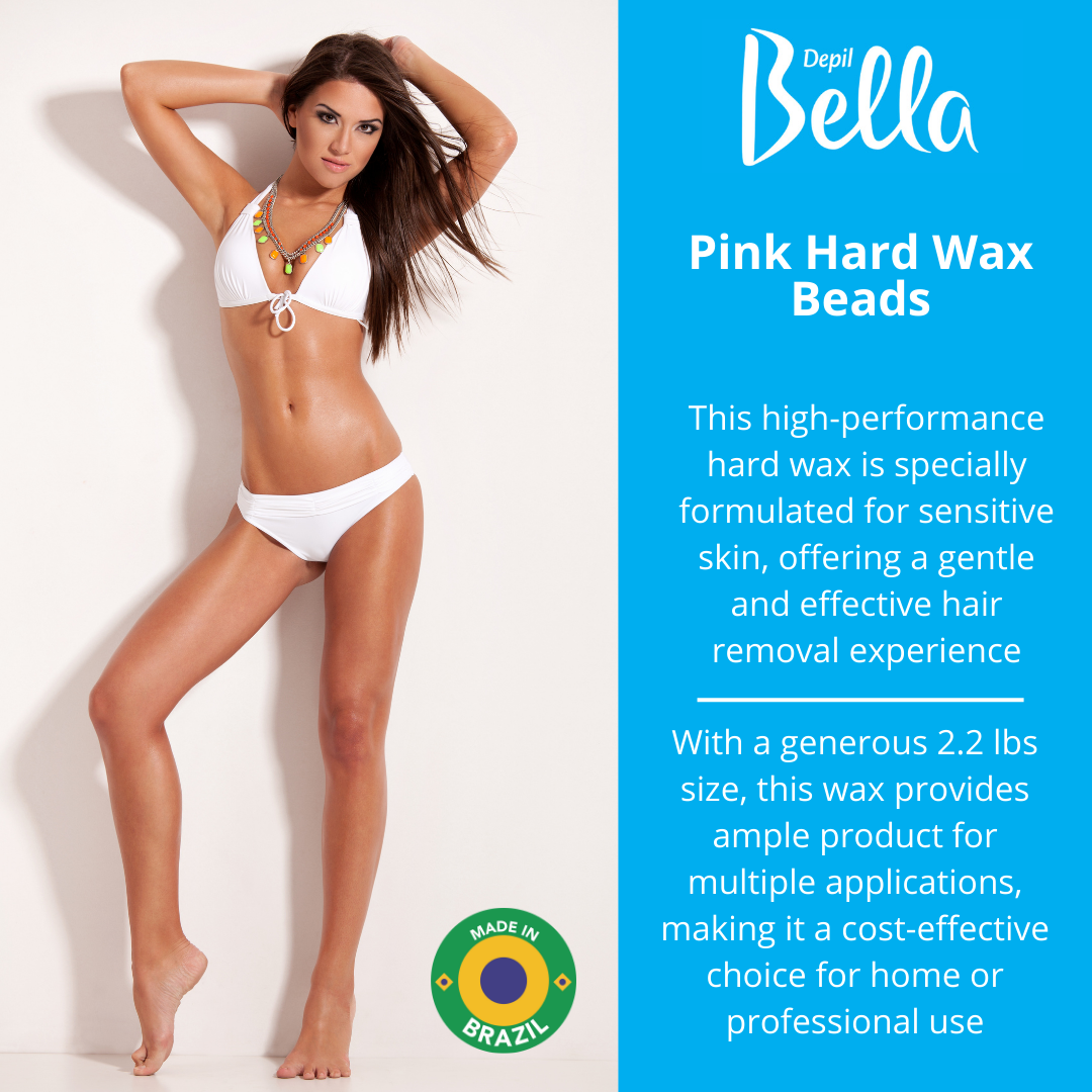 Depil Bella Pink Pitaya Confetti Hard Wax Beads - High-Performance Hair Removal, Vegan 2.2 lbs (20 Units Offer)