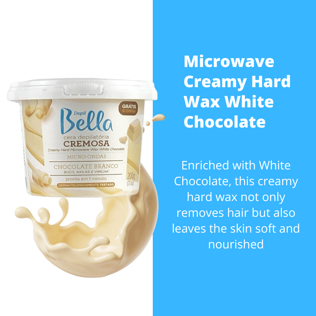 Depil Bella Cera Microondas Cremosa Dura Chocolate Blanco 200 gr