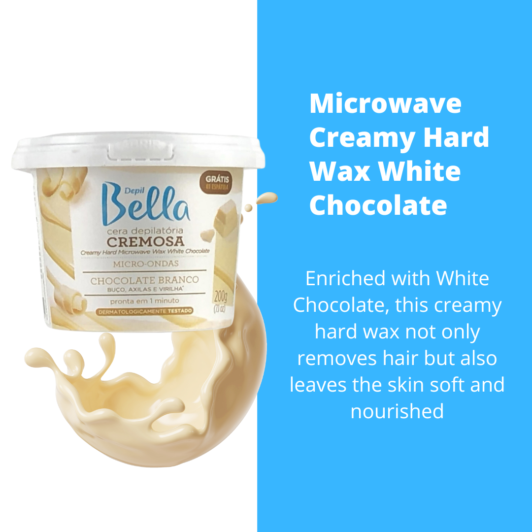 Depil Bella Creamy Hard Wax Microwave White Chocolate 200 gr (3 Units Offer))