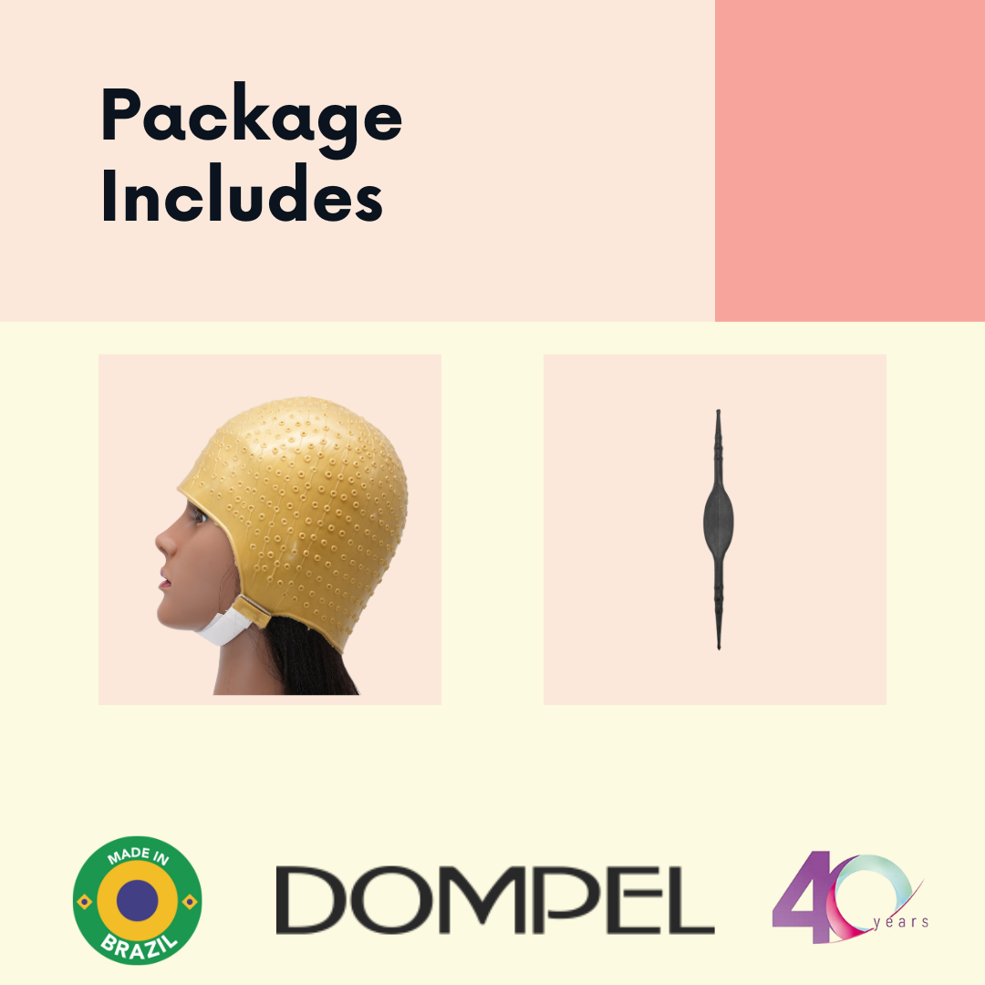 DOMPEL Reusable Professional Silicone Gold Cap with Hook | Special for Hair Dyeing | Model 664 - CA