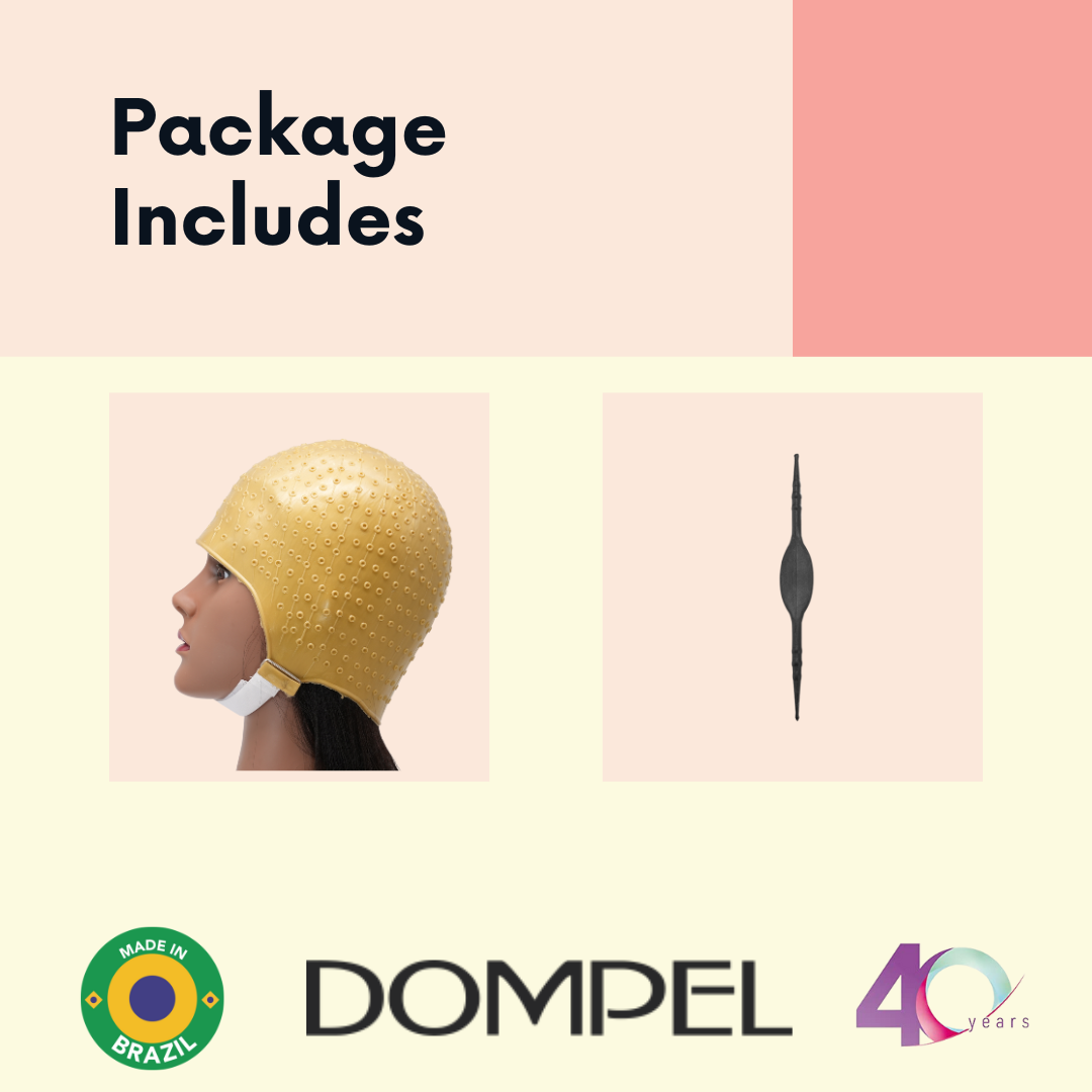 DOMPEL Reusable Professional Silicone Gold Cap with Hook | Special for Hair Dyeing | Model 664-CA - Buy professional cosmetics dedicated to hair removal