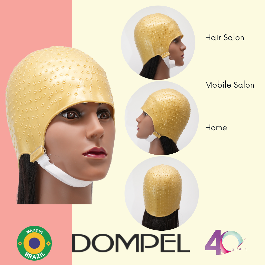 DOMPEL Gorro Reutilizable Profesional de Silicona Dorada con Gancho | Especial para Teñir el Cabello | Modelo 664-CA - Comprar cosmética profesional dedicada a la depilación