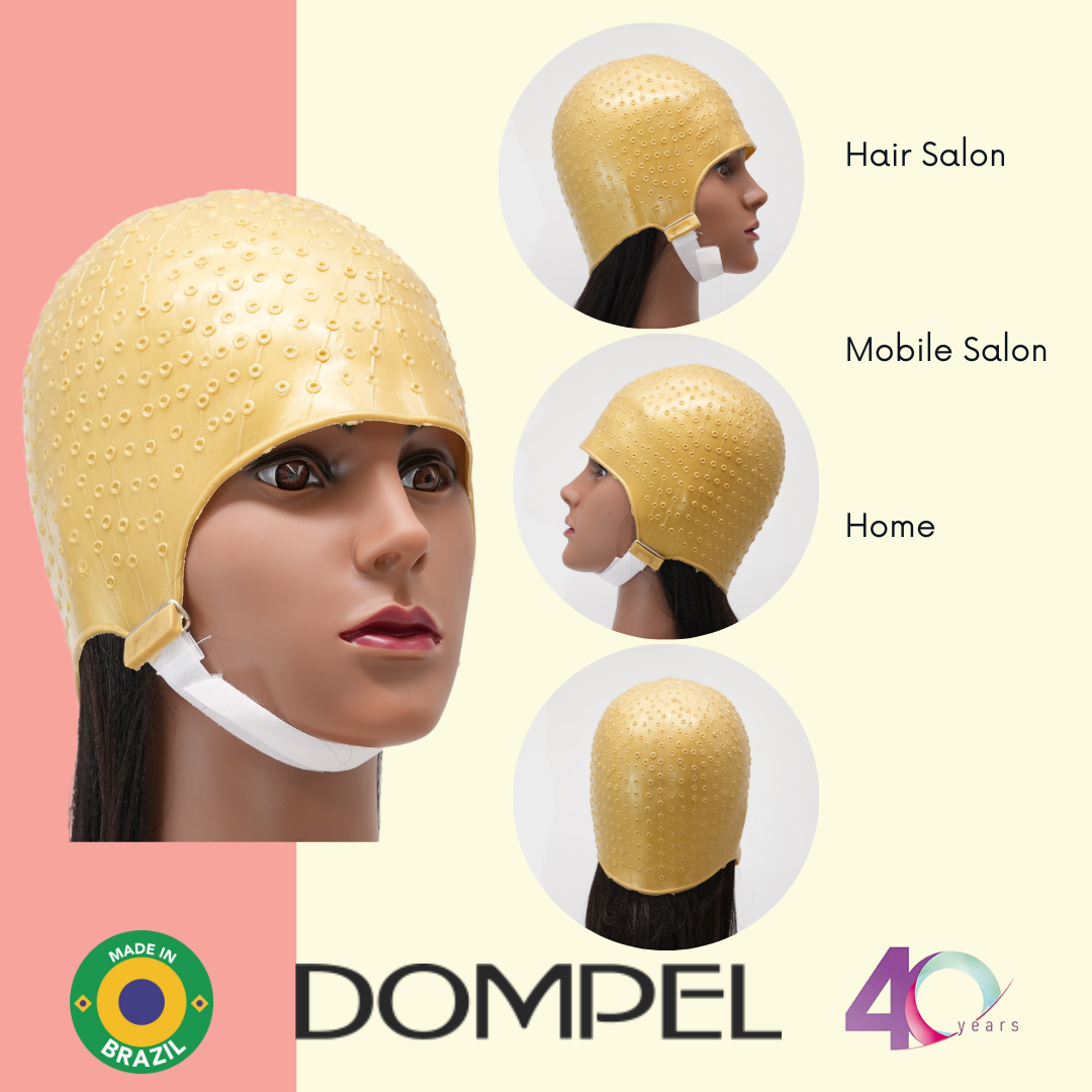 DOMPEL Reusable Professional Silicone Gold Cap with Hook | Special for Hair Dyeing | Model 664 - CA (2 PCS) - Buy professional cosmetics dedicated to hair removal