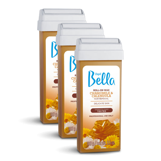 Depil Bella Roll on Chamomile and Calendula Wax Cartridges 3.52Oz  (3 Units Offer) - depilcompany