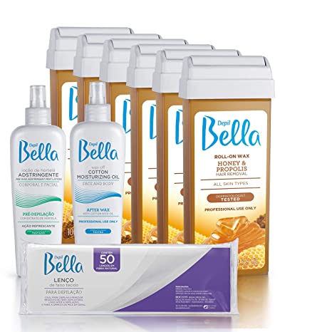 Depil Bella Roll-On Honey with Propolis Wax Cartridges 3.52Oz (6 PACK+COMBO) - depilcompany