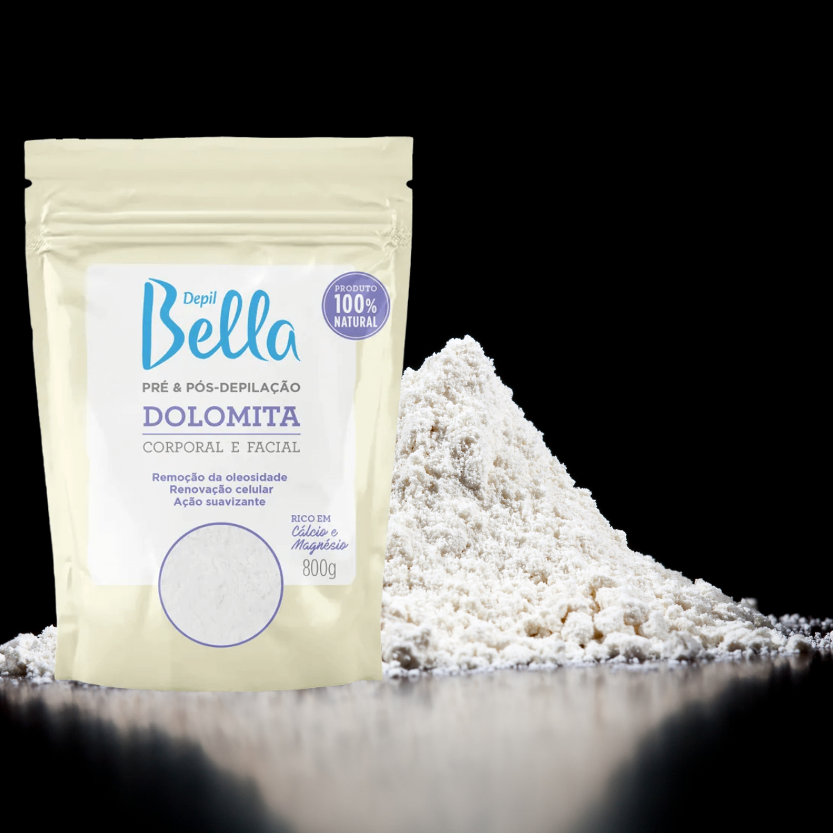 Depil Bella Dolomita Polvos para Pre y Post Depilación Corporal y Facial - 800G - depilcompany