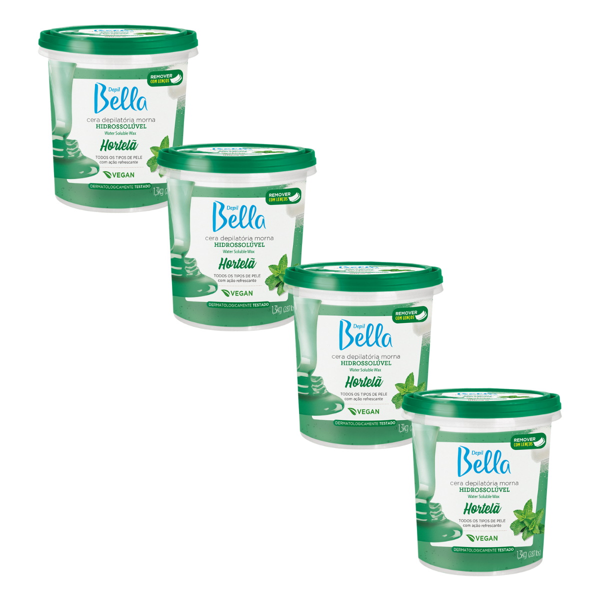 Depil Bella Full Body Sugar Wax Mint, Depiladora 1300g (Oferta 4 Uds) - depilcompany