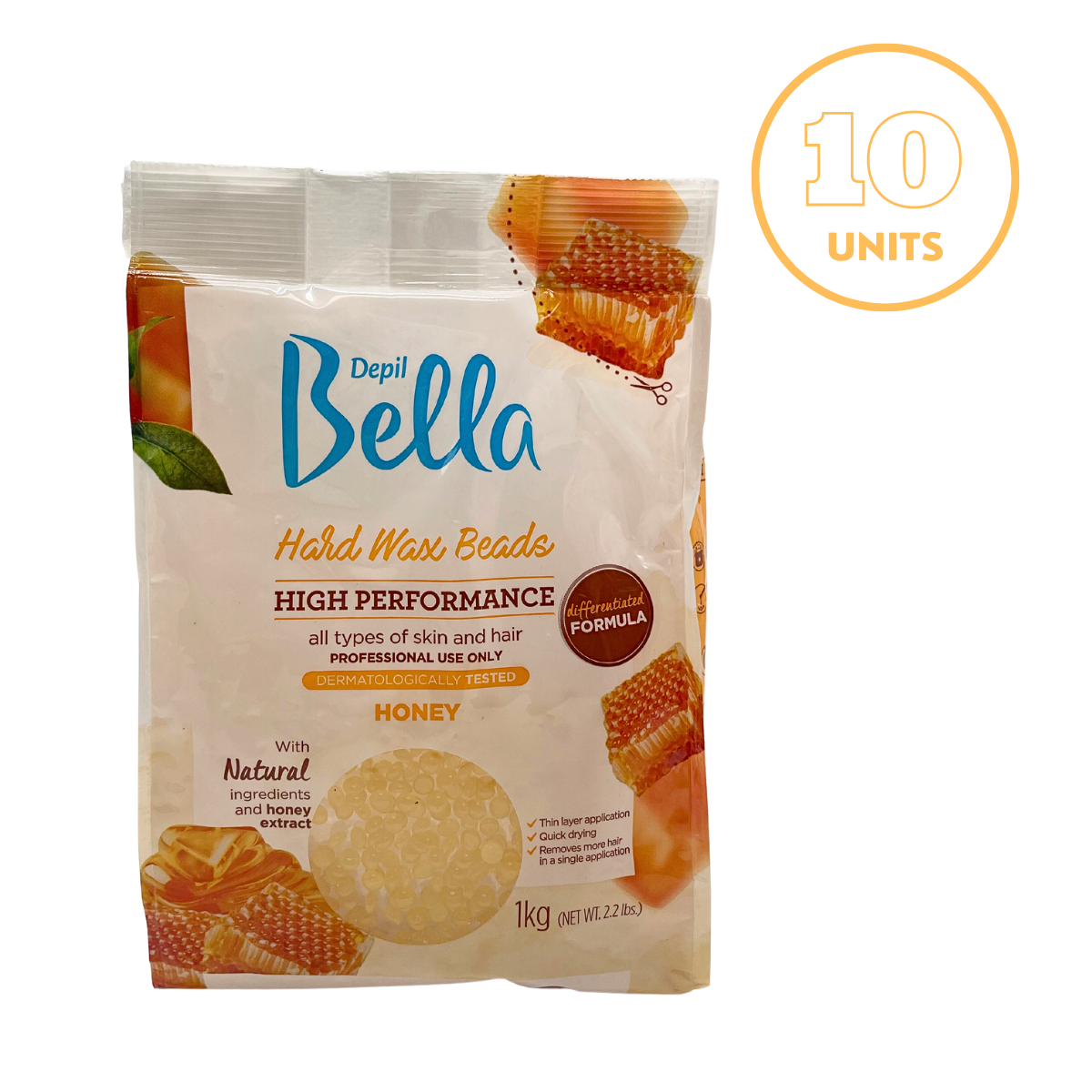 Depil Bella Perlas de Cera Dura Miel - Depilación Profesional, 2.2 lbs (Oferta 10 Unidades) - Comprar cosmética profesional dedicada a la depilación