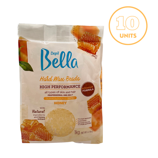 Depil Bella Hard Wax Beads Honey - Depilación Profesional, 2.2 lbs (Oferta de 10 Unidades)
