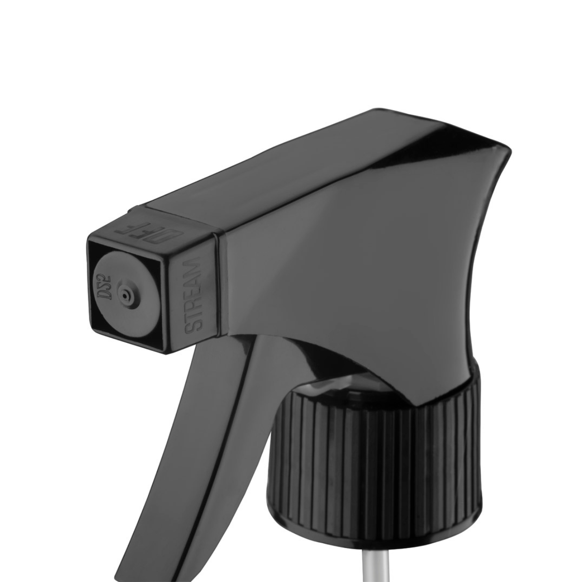 Válvulas Pulverizadores de Gatillo Dompel, color negro, rosca 28/410, fabricados con resortes de acero inoxidable y bolas de vidrio, con rociador y chorro Modelo 101D - depilcompany