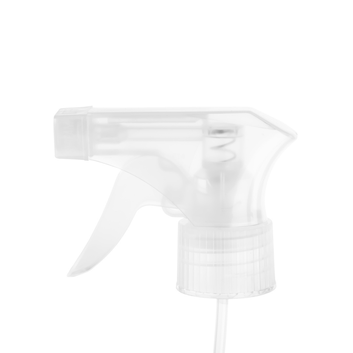 Dompel Trigger Sprayers valves, color clear, thread 28/410, made with stainless steel springs and glass balls, with spray and stream Model 101D - depilcompany