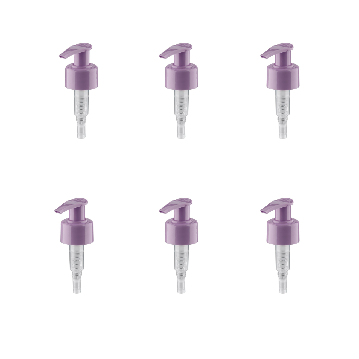 Dompel Pump valves, color lilac, thread 28/410, made with stainless steel springs and glass balls, Model 303-A1. (Pump heads only, bottles not included) - depilcompany