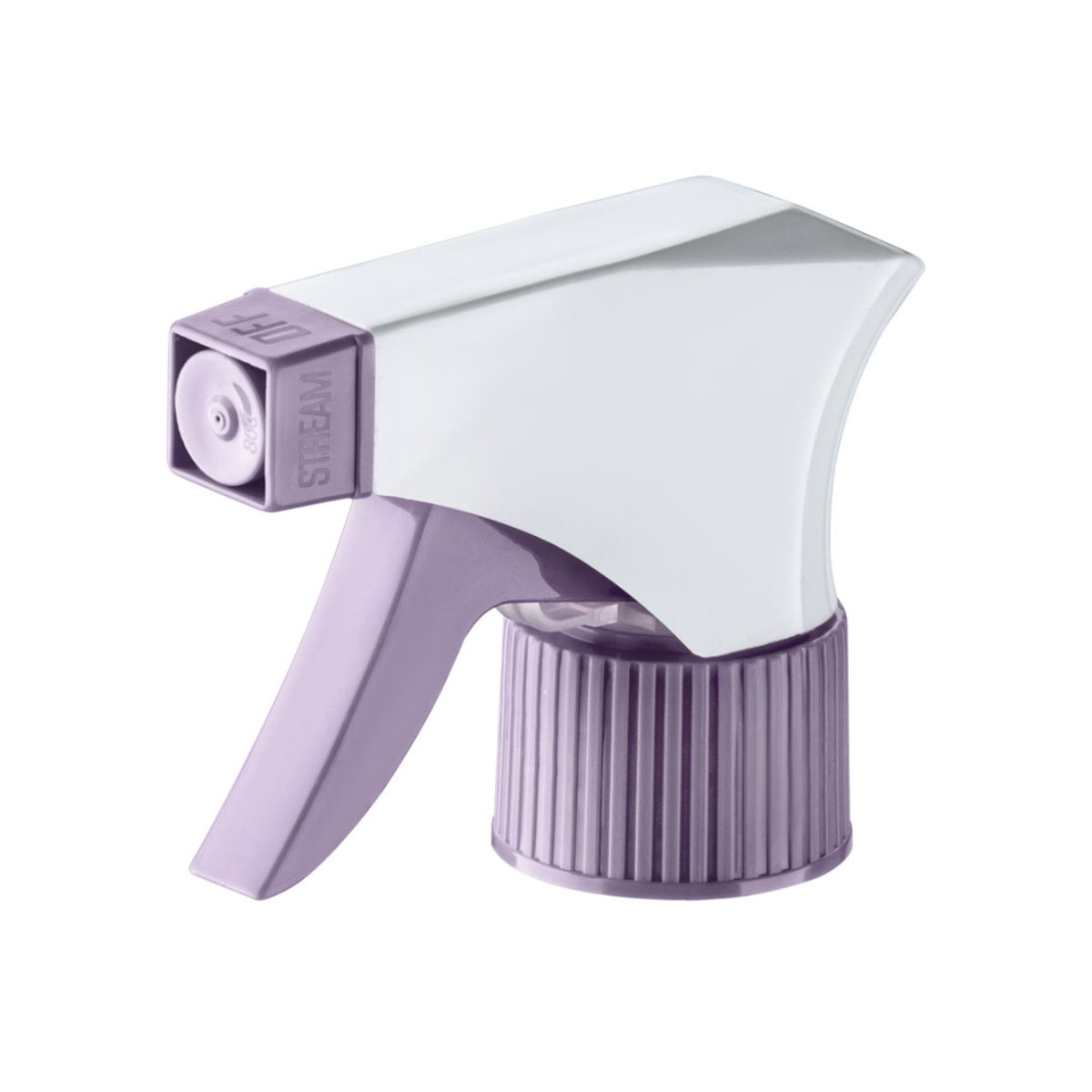 Dompel Trigger Sprayers valves, color lilac, thread 28/410, made with stainless steel springs and glass balls, with spray and stream Model 101D - depilcompany