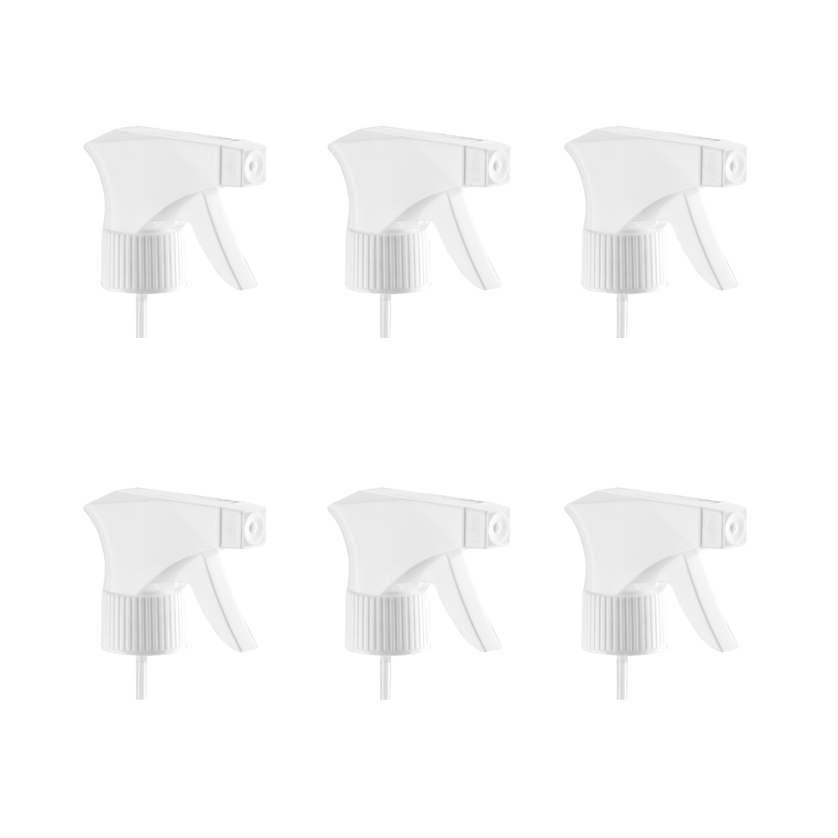 Válvulas Pulverizadores de Gatillo Dompel, color blanco, rosca 28/410, fabricados con resortes de acero inoxidable y bolas de vidrio, con rociador y chorro Modelo 101D - depilcompany