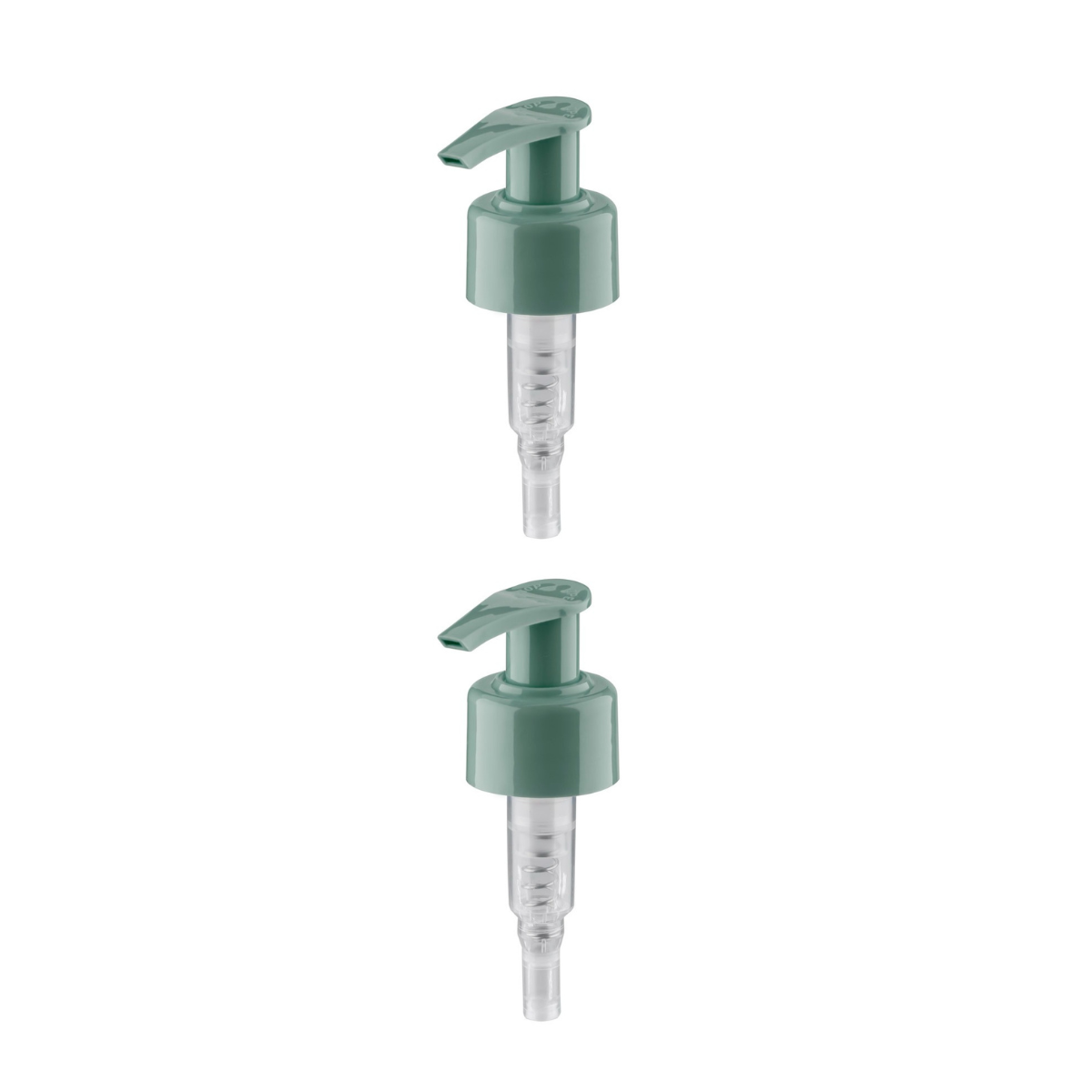 Dompel Pump valves, color green, thread 28/410, made with stainless steel springs and glass balls, Model 303-A1. (Pump heads only, bottles not included) - depilcompany