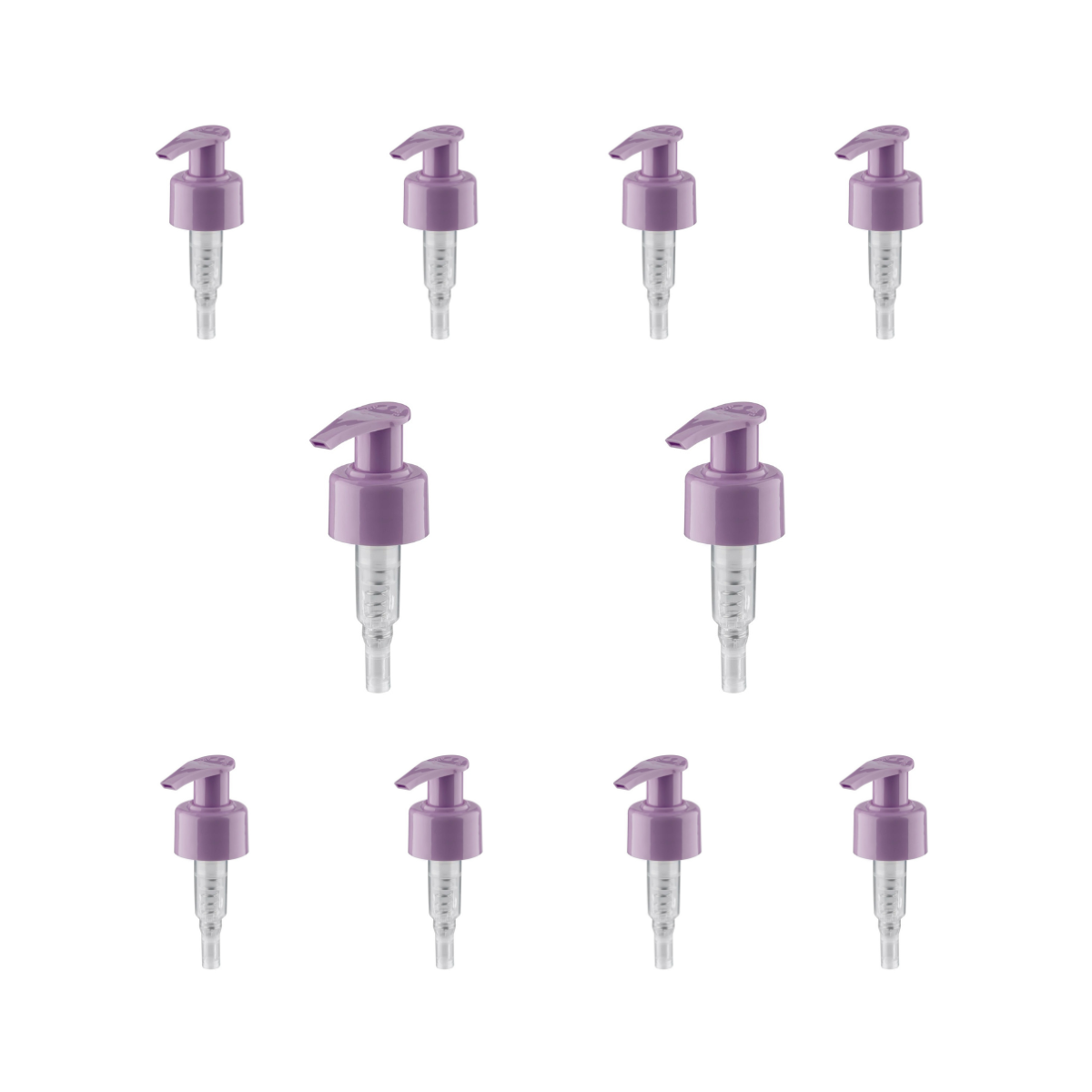 Dompel Pump valves, color lilac, thread 28/410, made with stainless steel springs and glass balls, Model 303-A1. (Pump heads only, bottles not included) - depilcompany