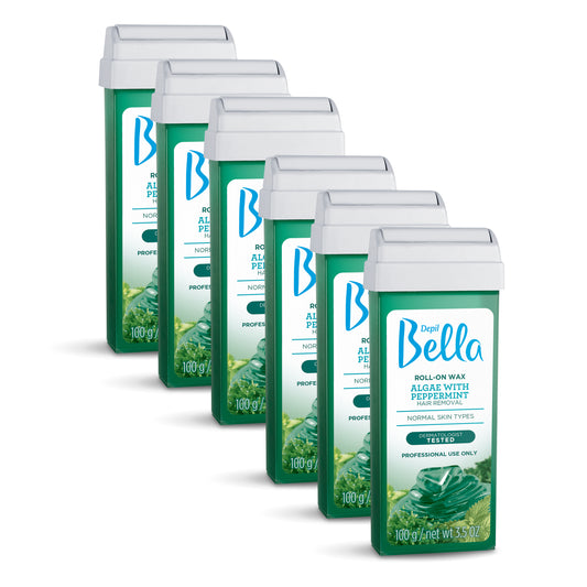 Depil Bella Roll-On Algae with Peppermint Wax Cartridges 3.52Oz (6 Units Offer) - Depilcompany